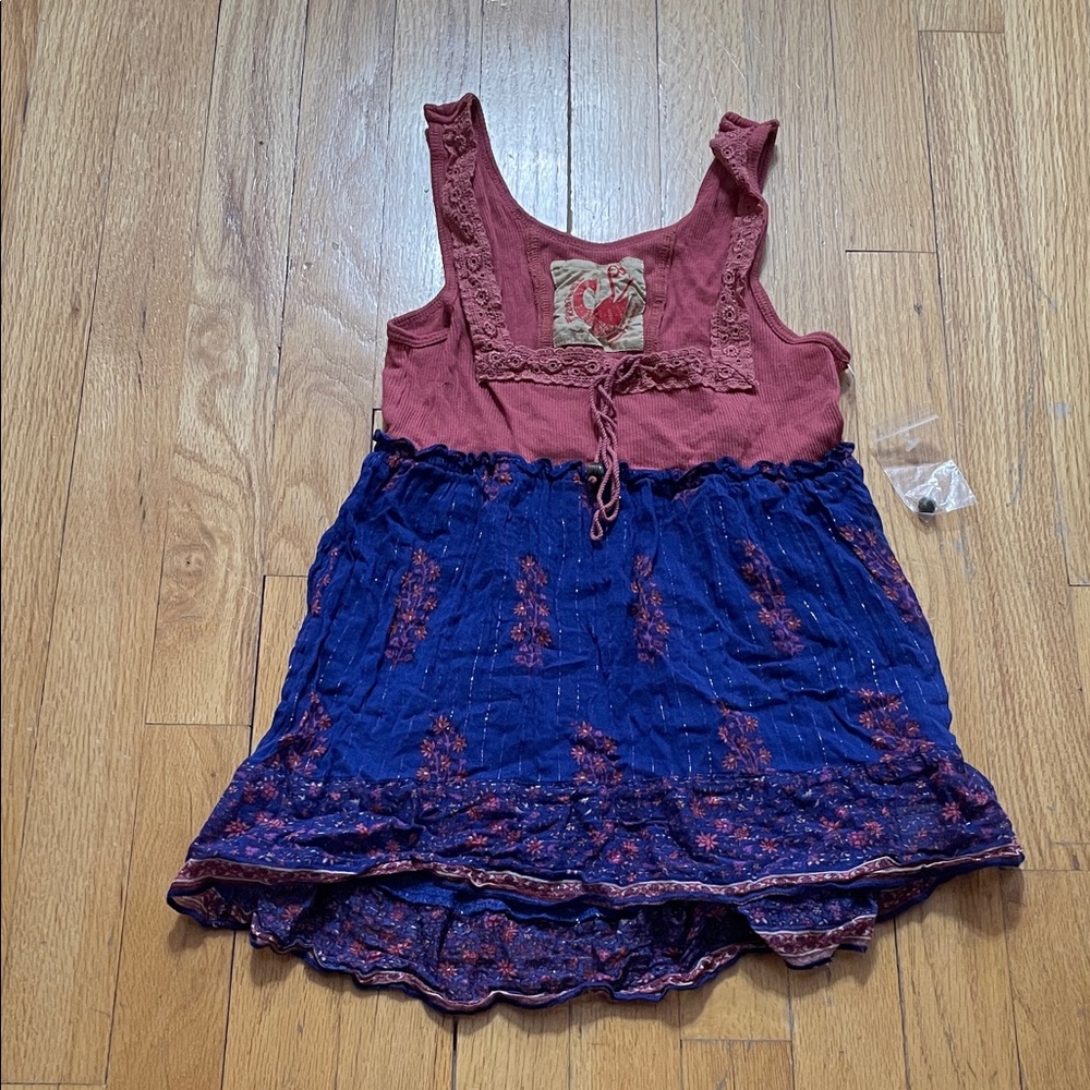 Vintage Free People Boho Patchwork Tank, Size M NWOT